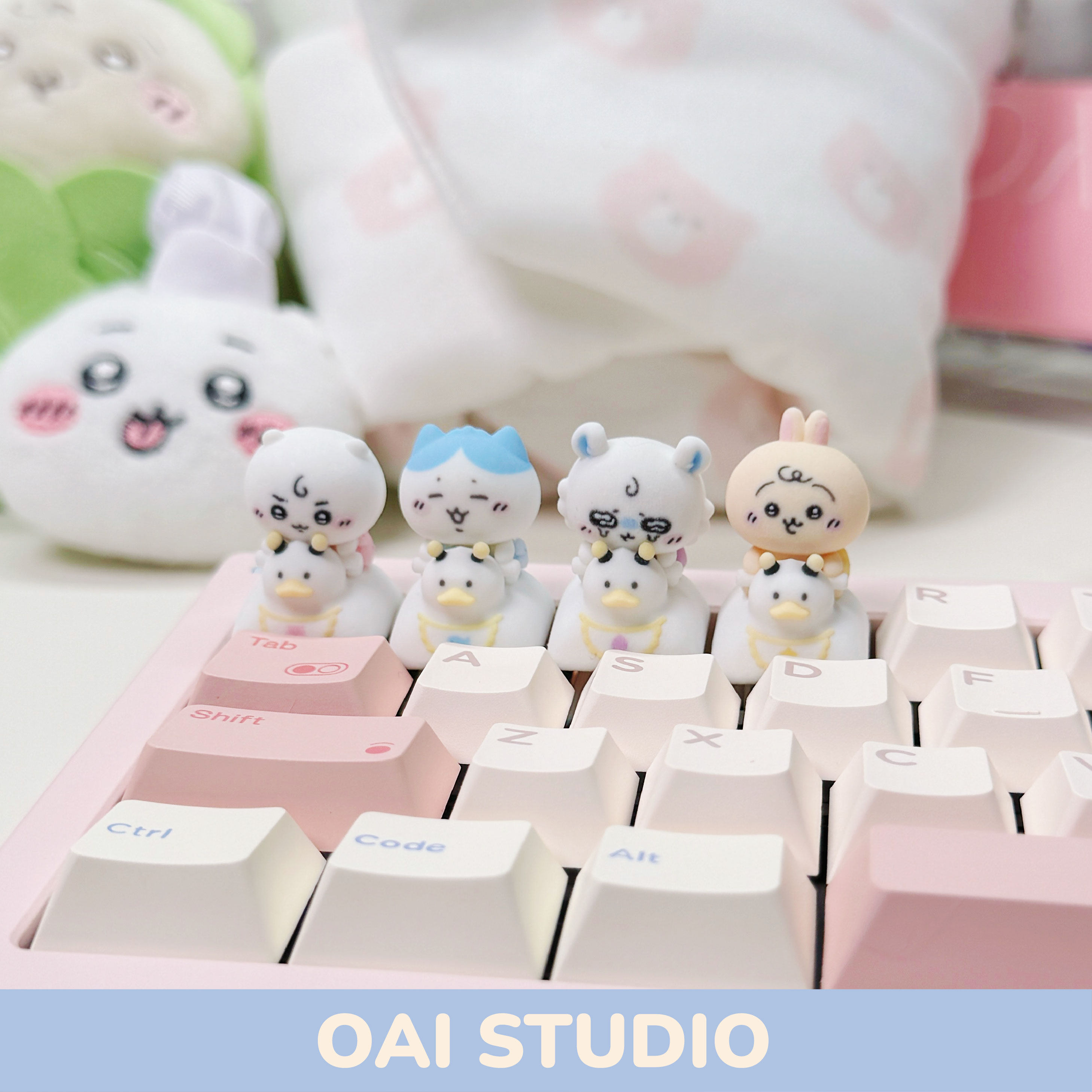 3D Printing Keyboard - Teclas fofas da série Momonga Chiikawa,