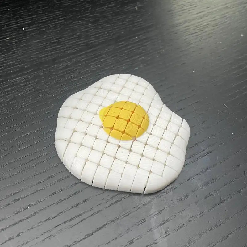 3D Printing Food - Brinquedo Antiestresse Ovo Frito Articulado –
