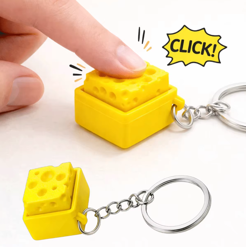 3D Printing Keyboard - Chaveiro Clicker de Teclado Mini Queijo