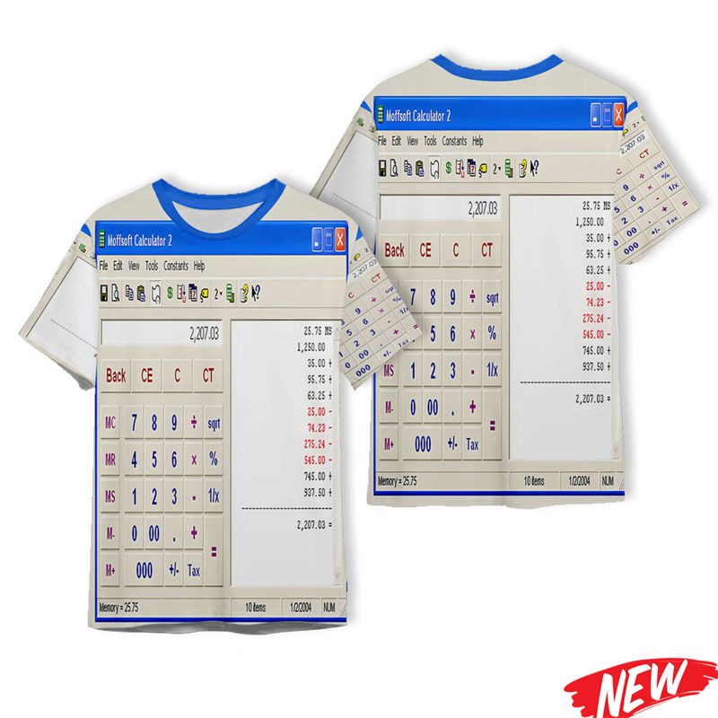 3D Printing Online Service - Camiseta Criativa com Padrão Excel Word