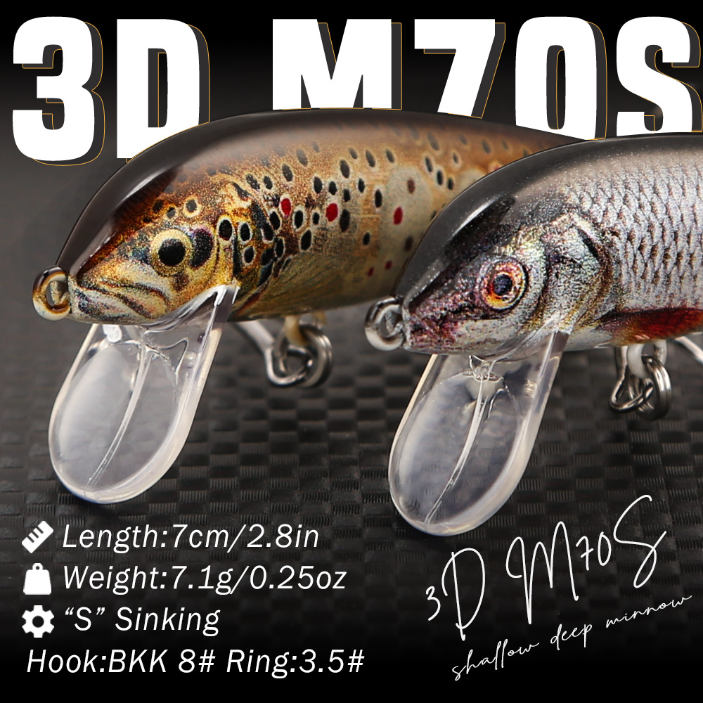 Iscas de Pesca B&U Sinking Min - 3D Printing Lure avaliação e preço