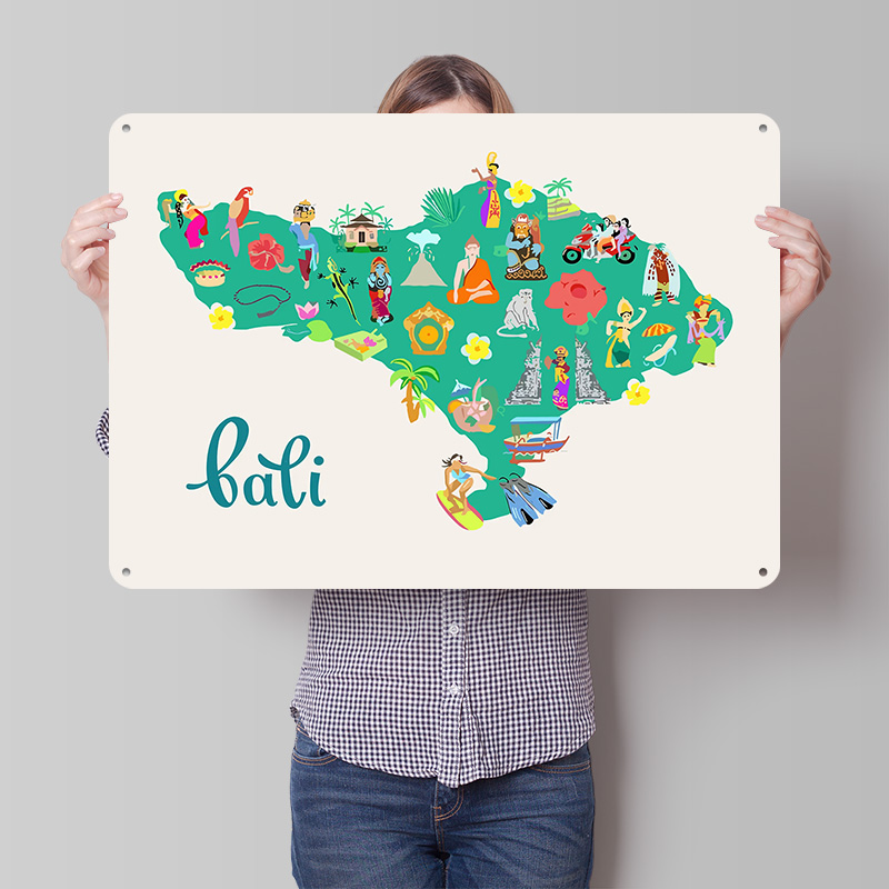 Pôster Ilustrativo do Mapa de  - 3D Printing Bali avaliação e preço