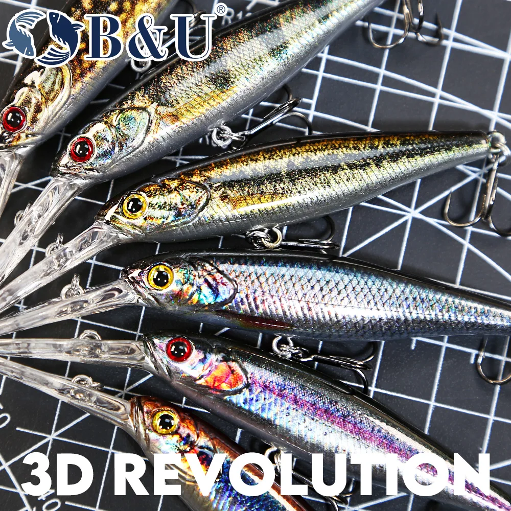 B & U 68mm Impressão 3D Shad S - 3D Printing Lure avaliação e preço